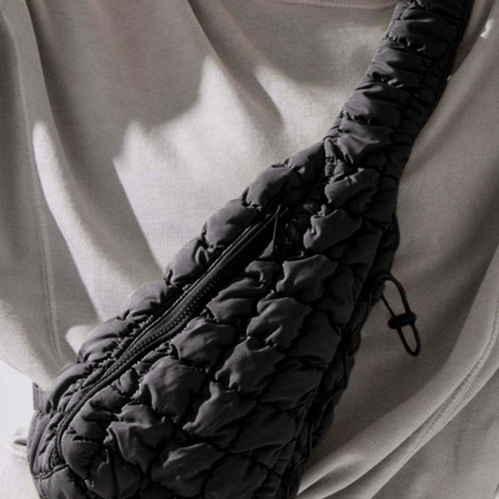 Stylish Black Quilted Women's Sling Bag